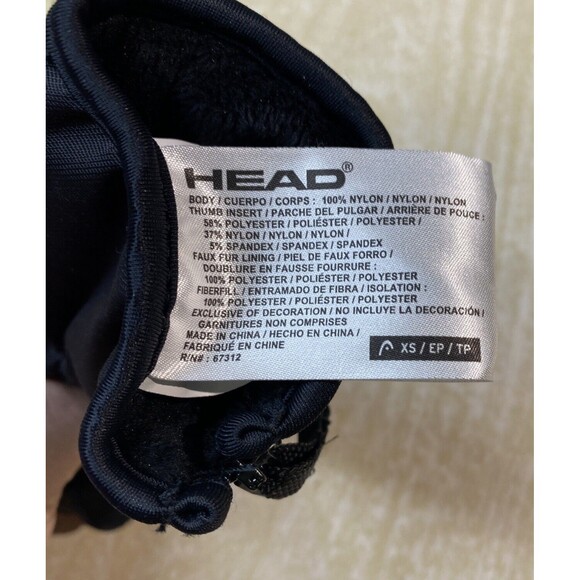 HEAD Thermal Fleece Mittens Black and Blue Size XS New Without Tags - Picture 3 of 5